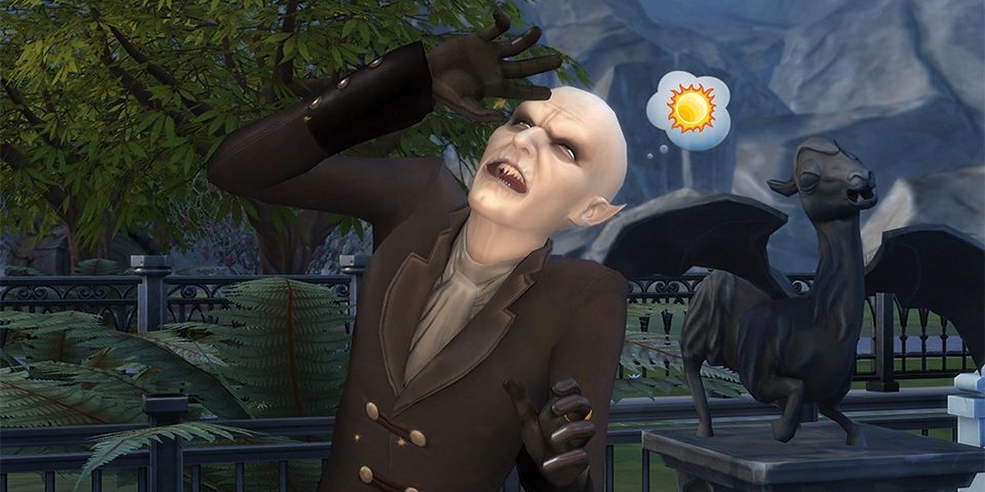 Vlad reacts negatively to Sun in The Sims 4.