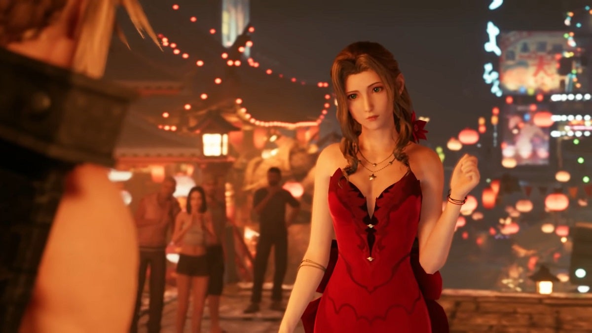Aerith wearing the red dress in Chapter 9.