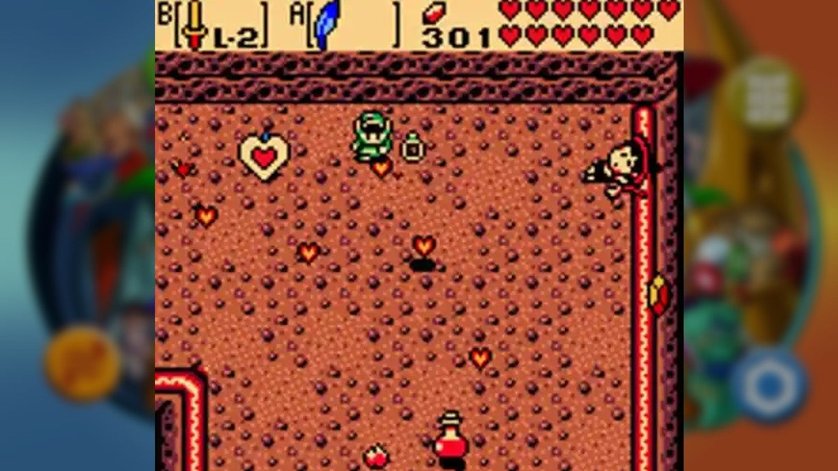 The player knocking he with Maple off of her broom and getting a Heart Piece for doing so.