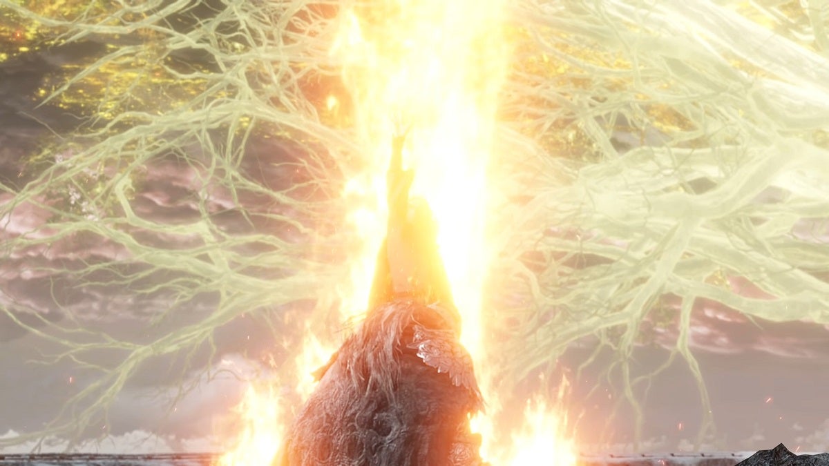 Melina burning the Erdtree in Elden Ring.