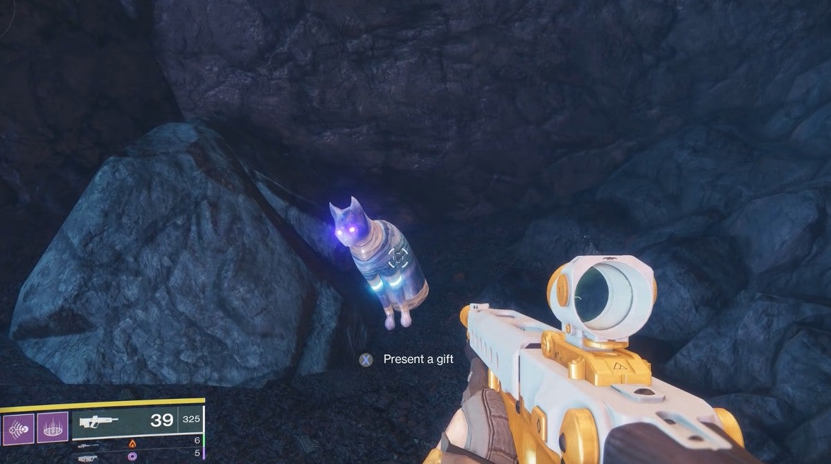 The first cat statue in the Dreaming City.