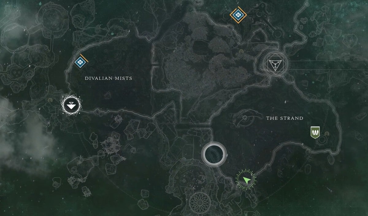 Map location of the eighth cat statue in the Dreaming City.
