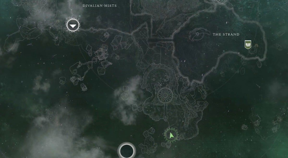 Map location of the ninth cat statue in the Dreaming City.