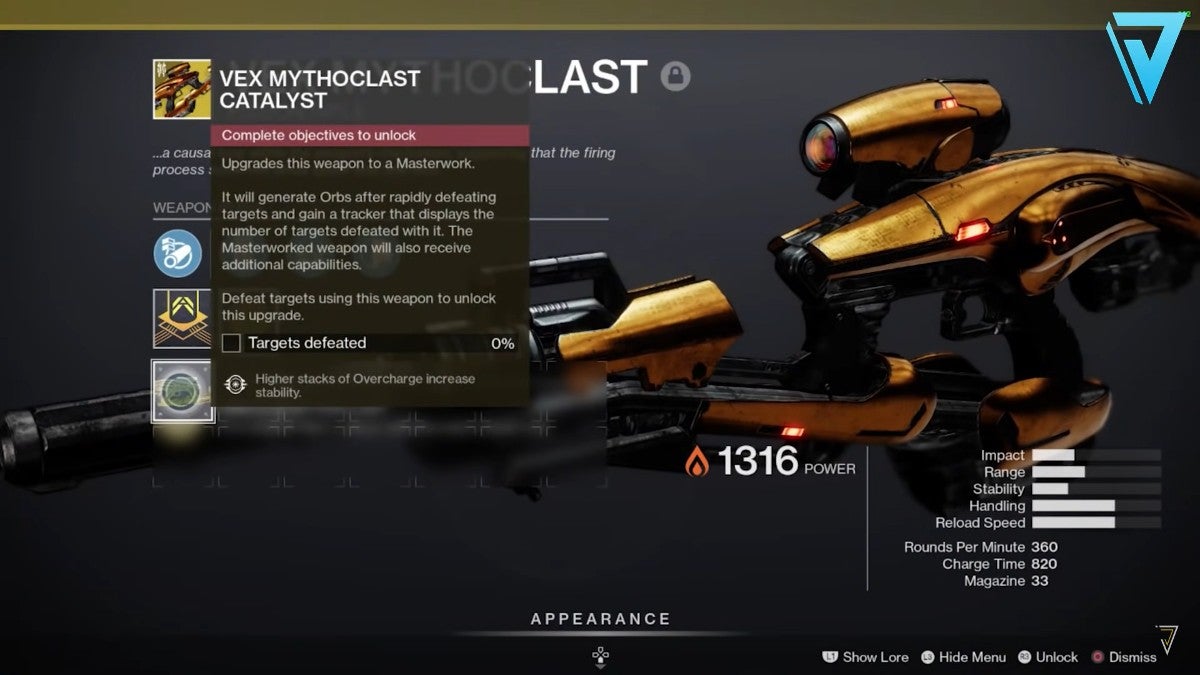 Destiny 2: How to Find the Vex Mythoclast Catalyst (and What it Does)