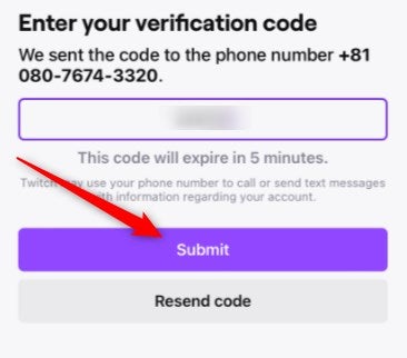 Confirm you number screen.