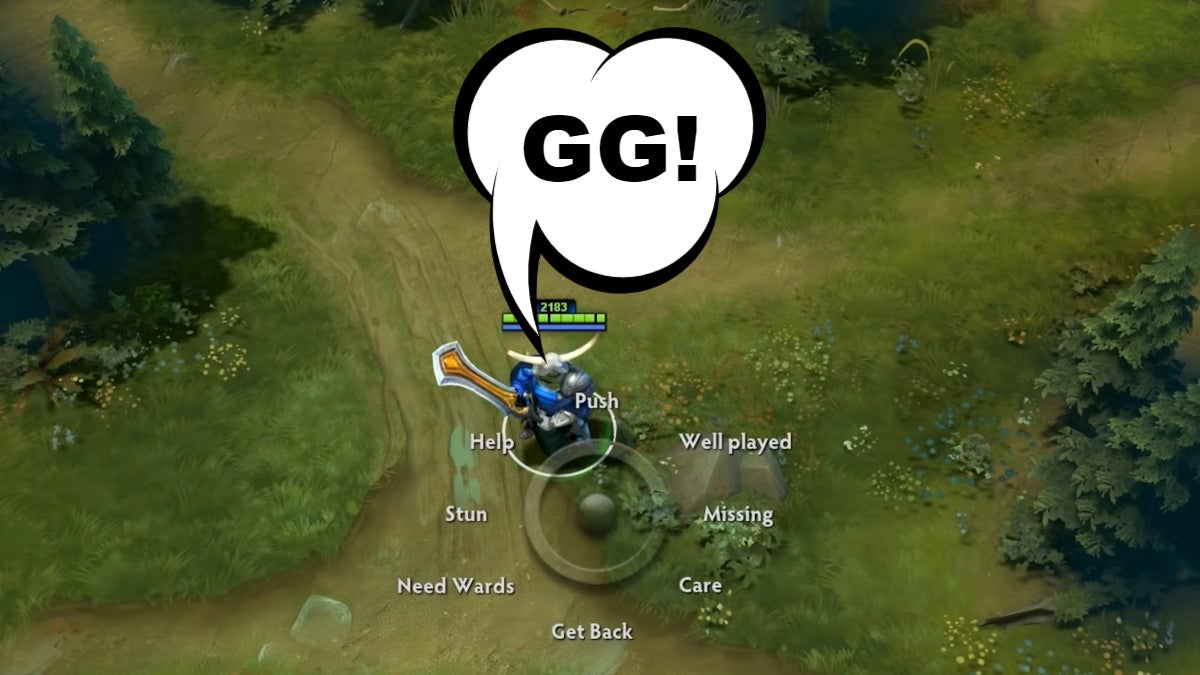 Saying GG in an online game.