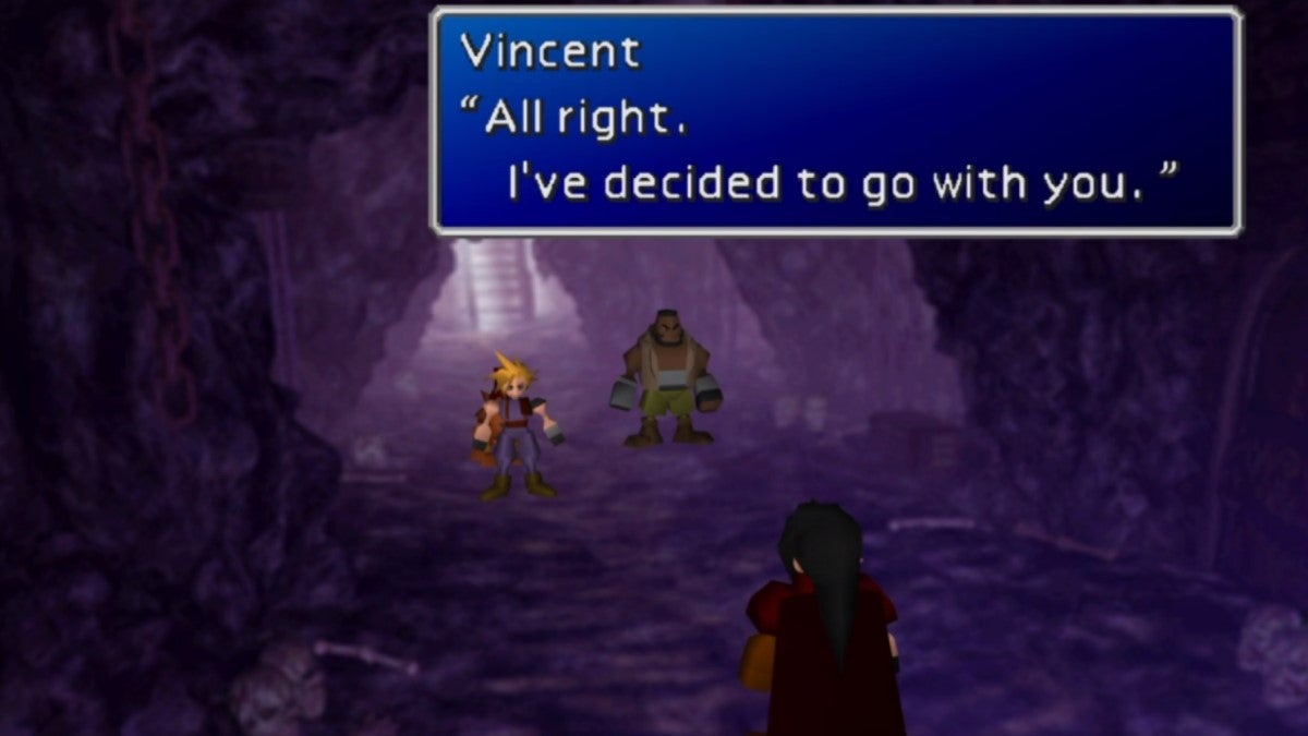 Vincent joining the party in Final Fantasy VII.