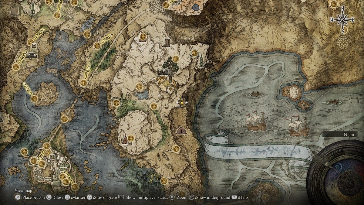 The location of the Stonesword Key in East Liurnia shown on the map.