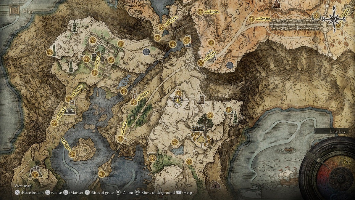 Festering Finger Vyke's location shown on the map.