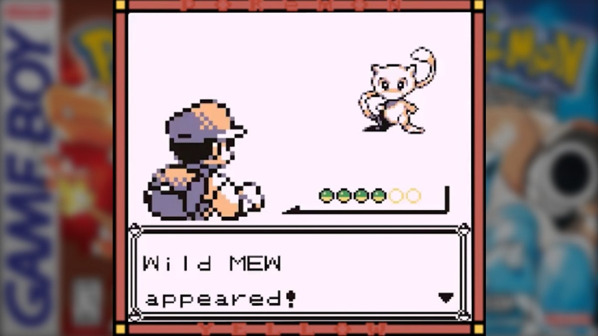 A player encountering Mew in Pokémon Yellow.