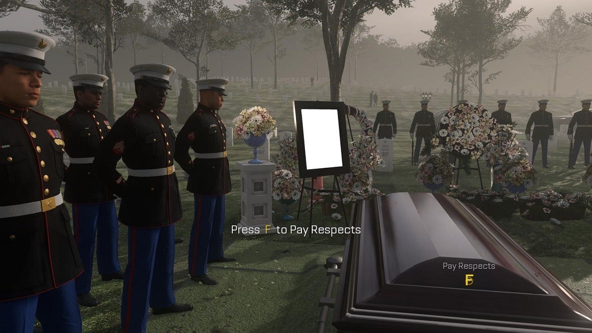 The origin of the "Press F to Pay Respects" from Call of Duty: Advanced Warfare.