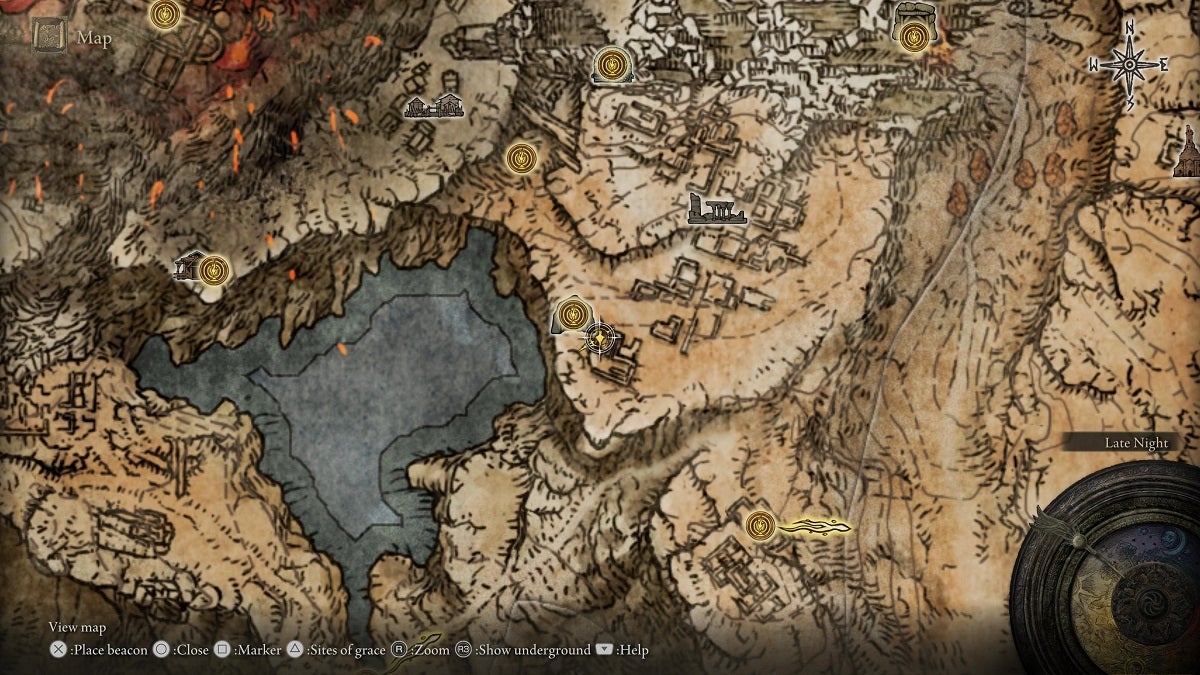 The location of the Lost Ashes of War in Sage's Cave.
