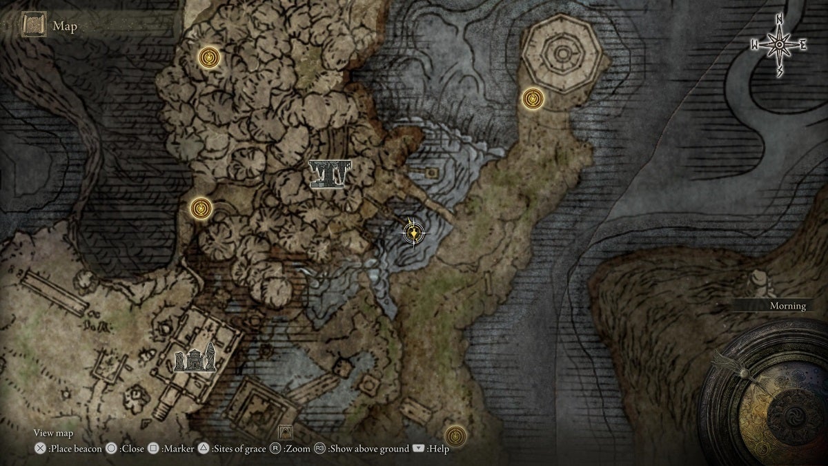 The location of the second Stonesword Key in Siofra River Main.