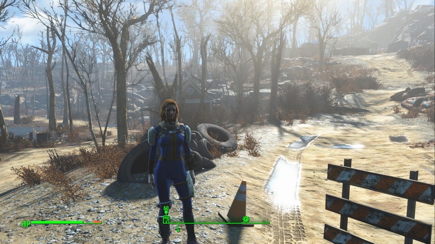 The fork in the pathway between Chestnut hillock Reservoir and Vault 81 in Fallout 4