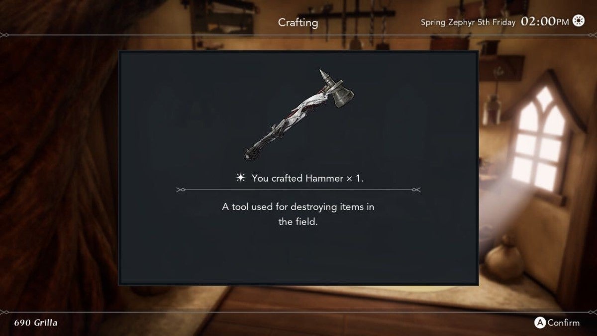 Harvestella: How to Craft the Hammer