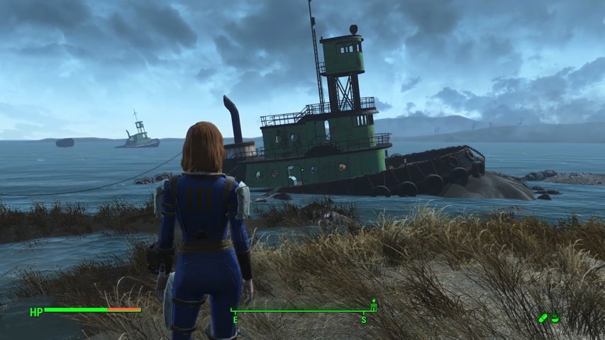 The green tugboat on Spectacle Island in Fallout 4