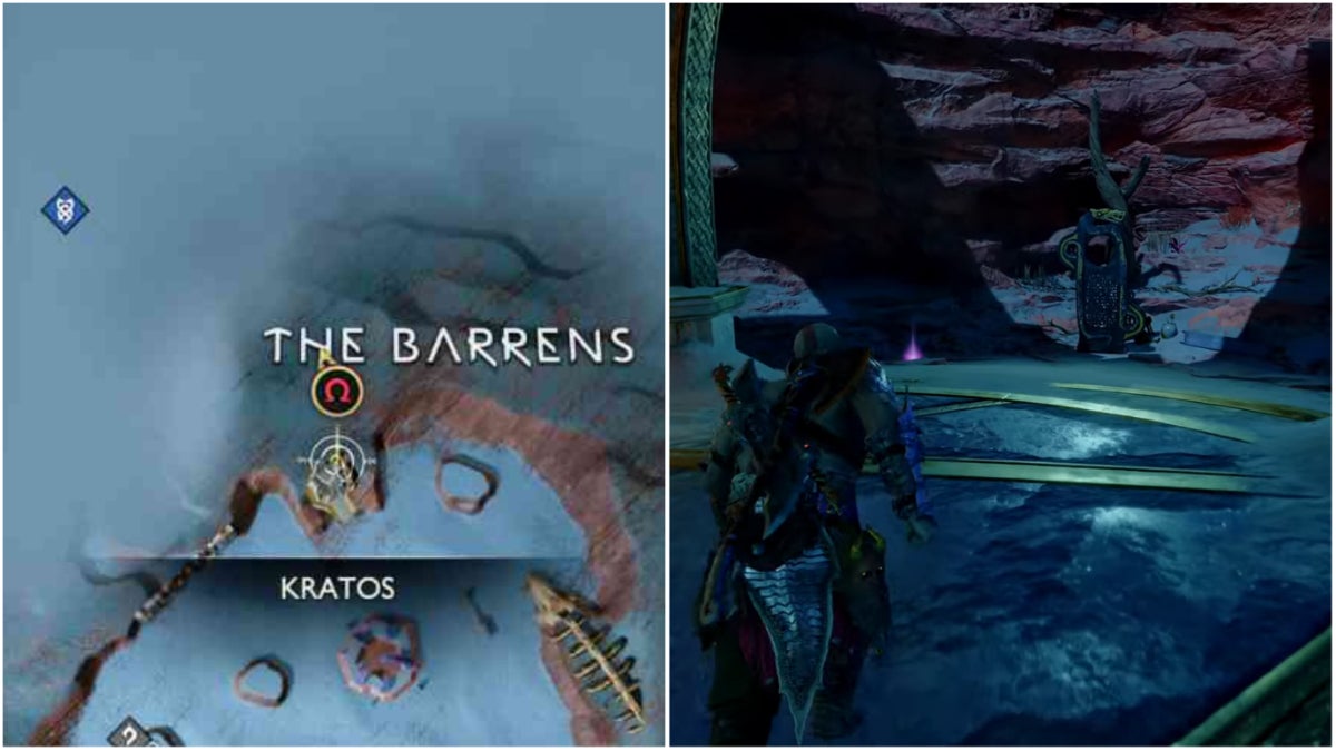The location of the Horn artifact in God of War Ragnarok.
