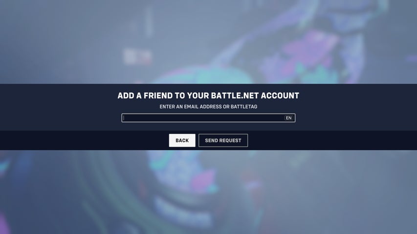 The add friend screen in Overwatch 2