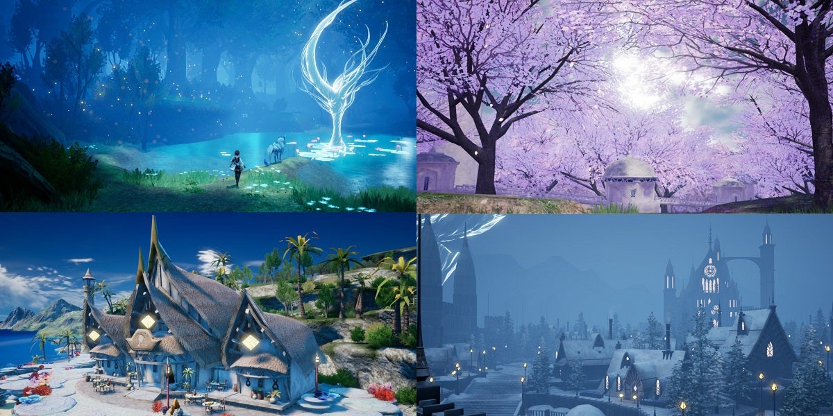 Four scenic locations from Harvestella.