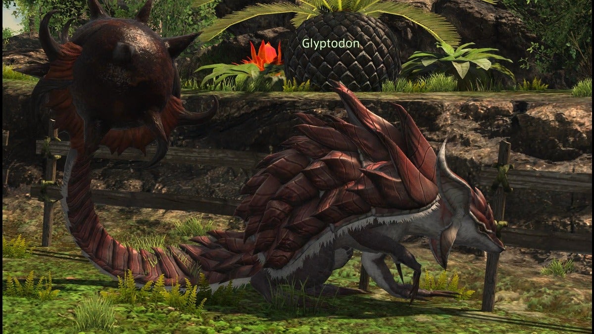 A Glyptodon in Island Sanctuary in Final Fantasy XIV.