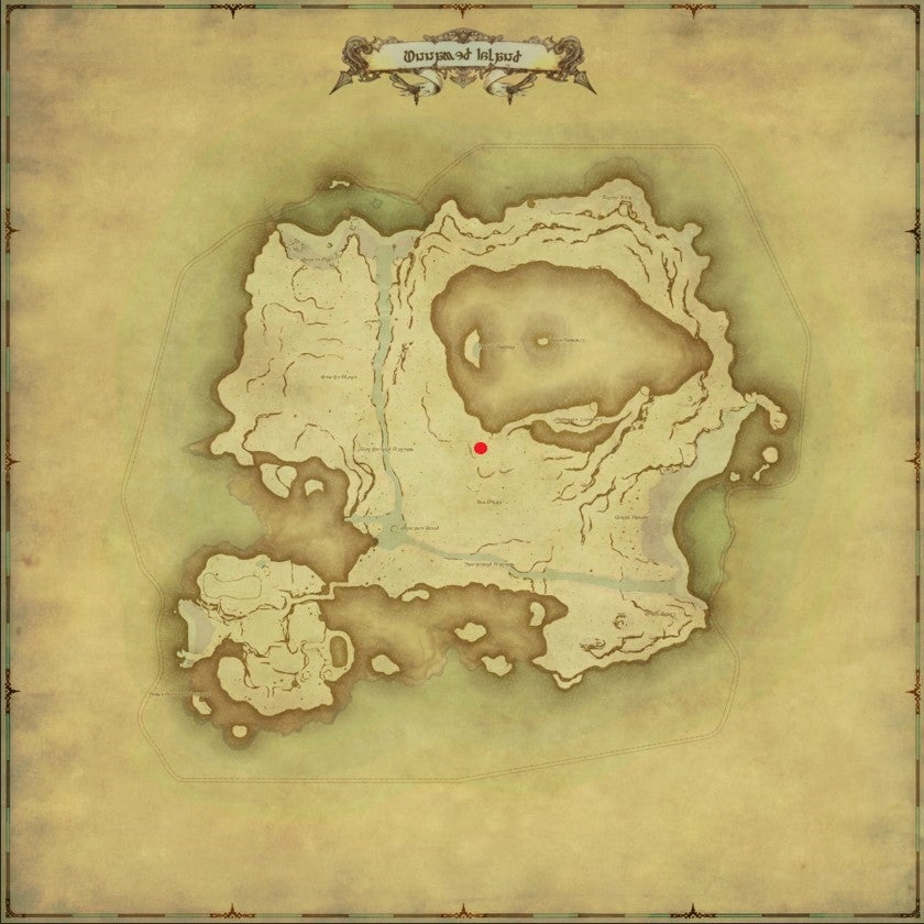 A map marked with the location of the Twinklefleece in Final Fantasy XIV's Island Sanctuary.