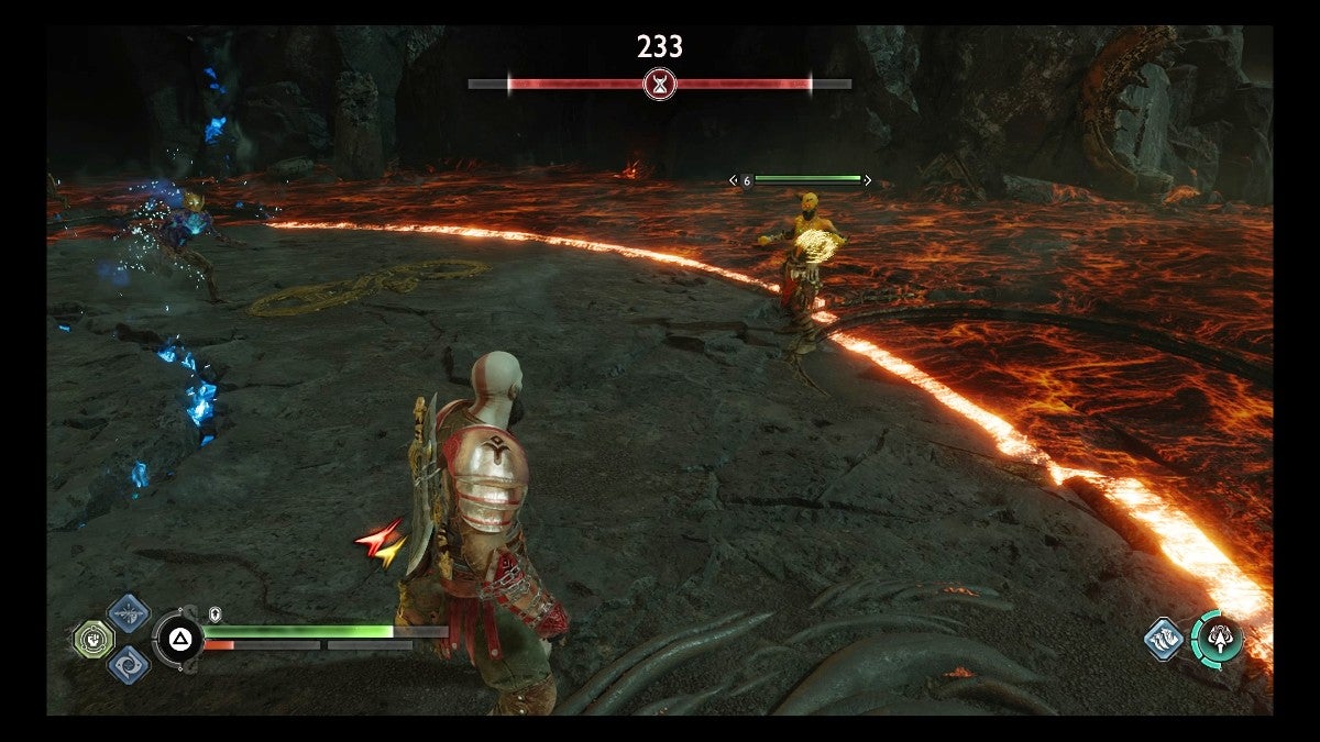 A Hel Shadow about to shoot Kratos.