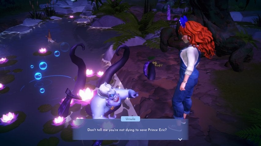 Ursula talking about Prince Eric in Disney Dreamlight Valley