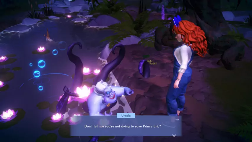 Ursula talking about Prince Eric in Disney Dreamlight Valley