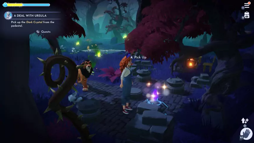 The location of the first dark crystal in the Forgotten Lands in Disney Dreamlight Valley.