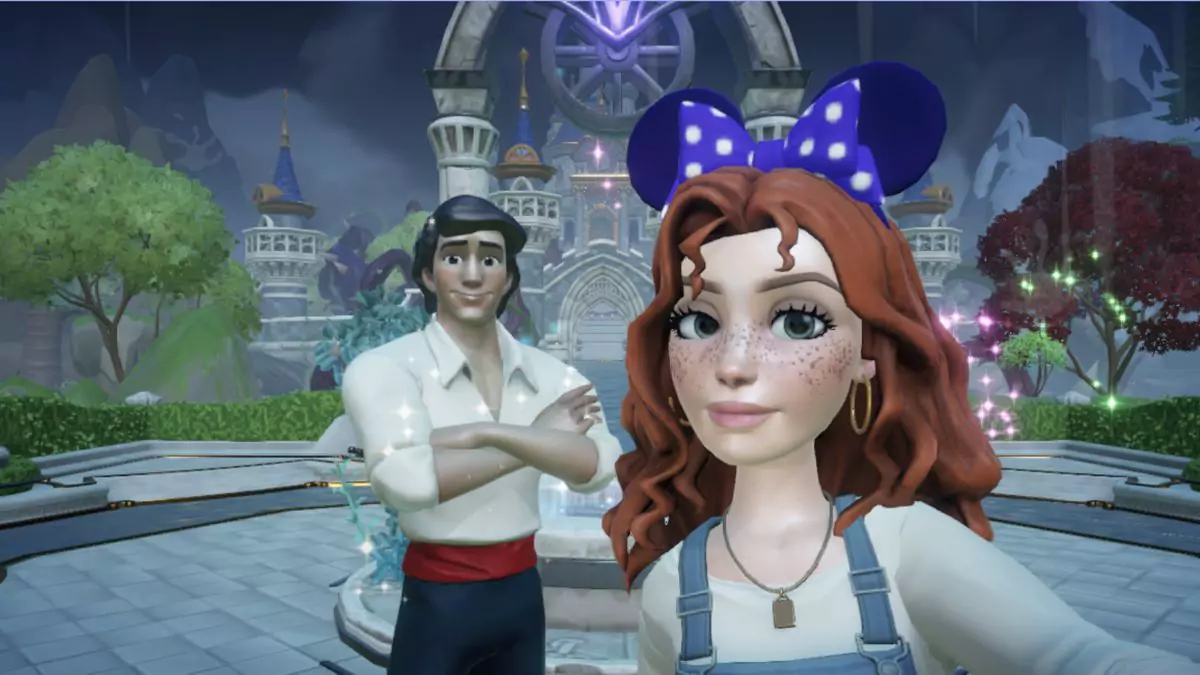 A character with Prince Eric in Disney Dreamlight Valley