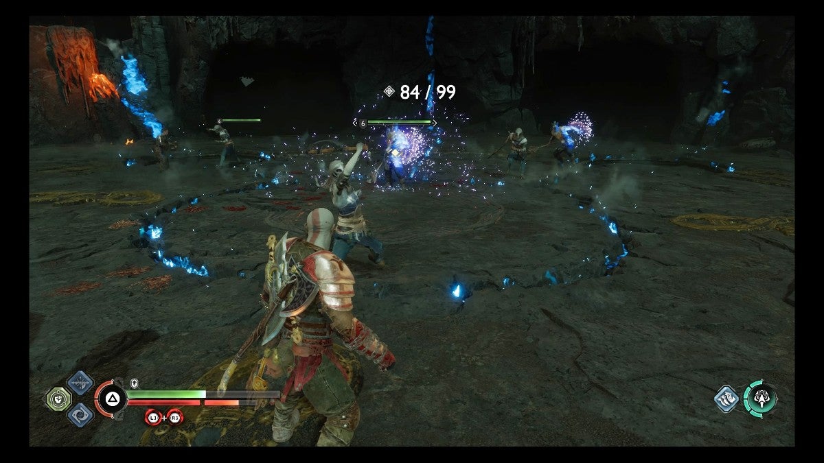 Einherjar enemies attacking Kratos.