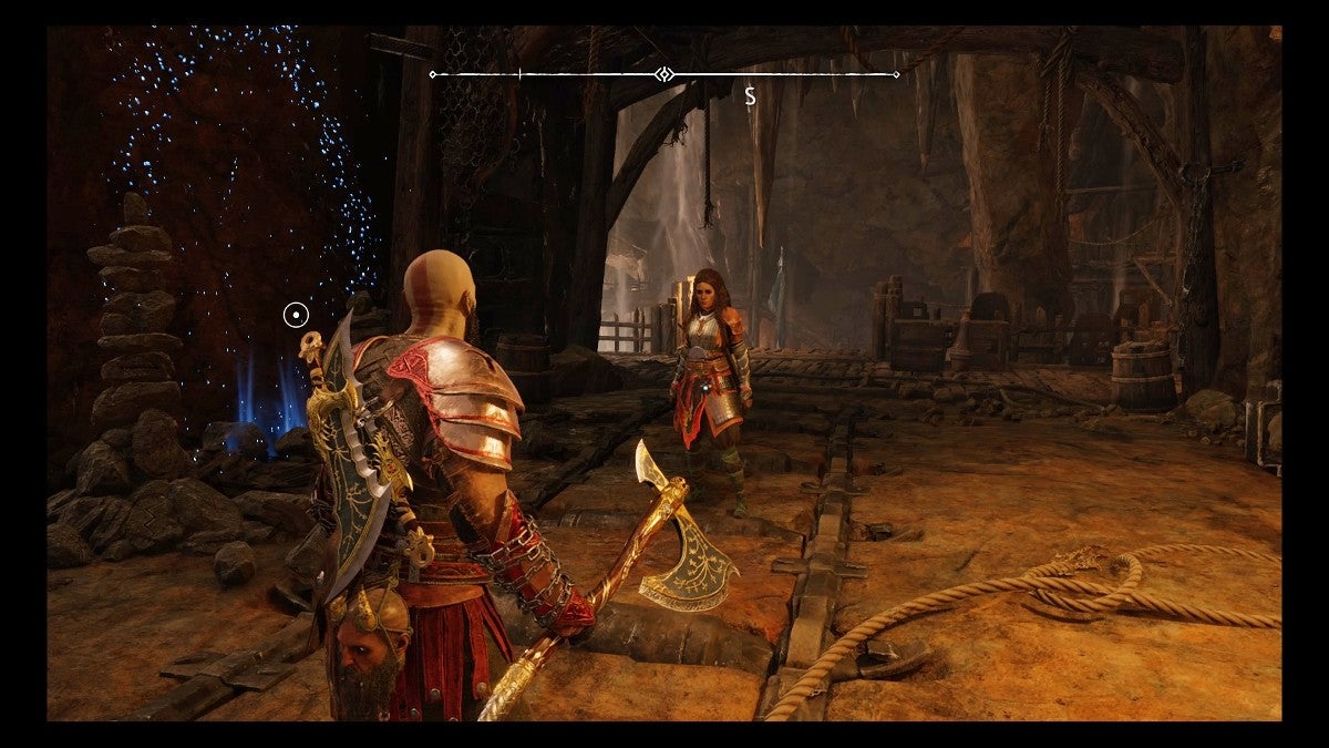 Kratos and Freya standing near a Mystic Gateway.