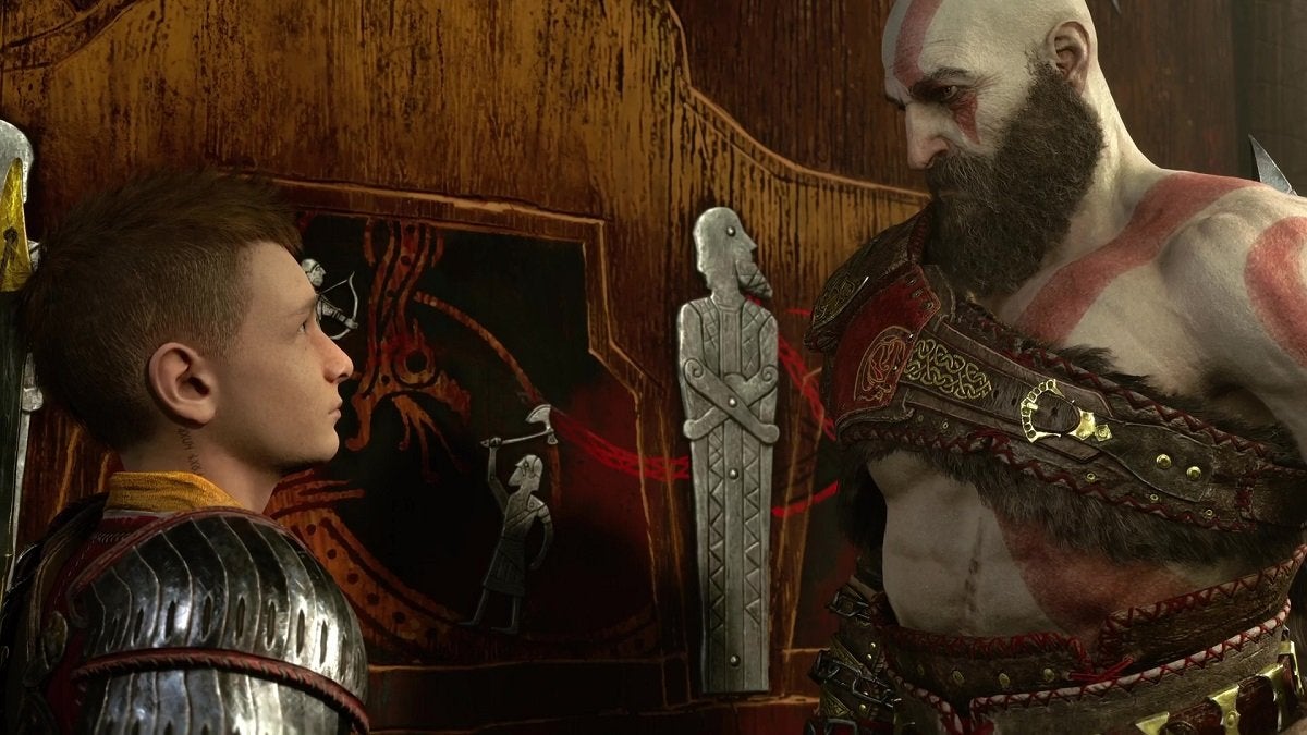 Atreus and Kratos from God of War Ragnarok.
