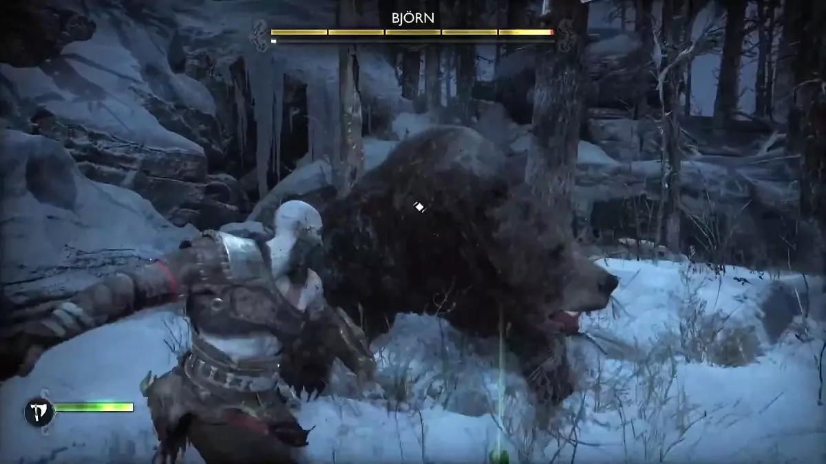 Kratos fighting Bjorn in God of War Ragnarok.
