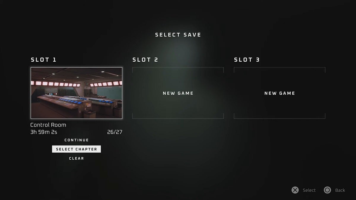 Chapter Select menu from Stray.