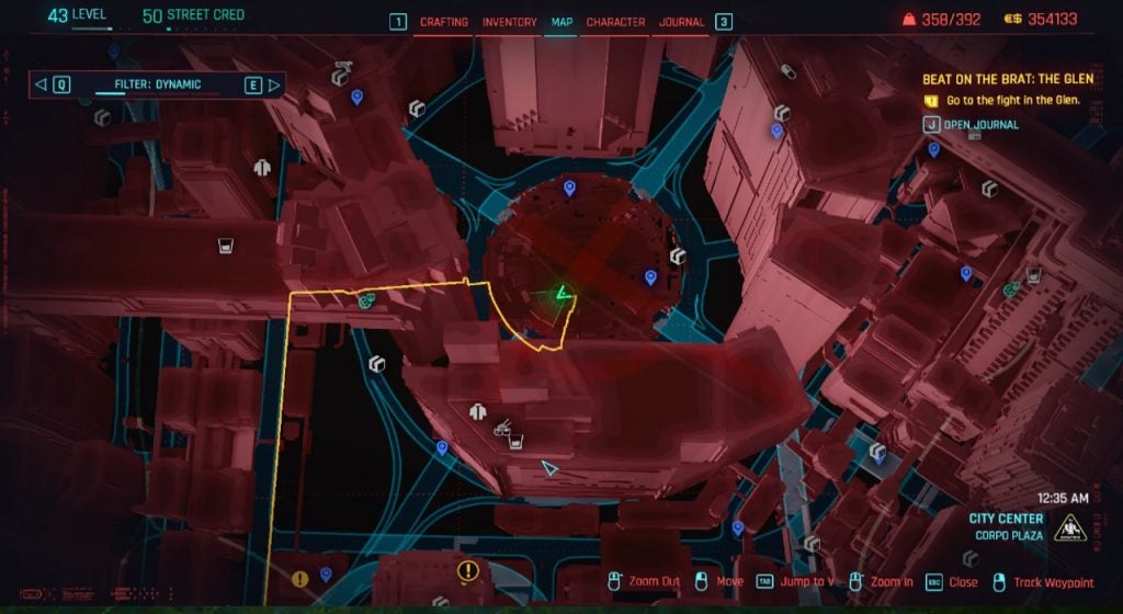Map of where to find Rebecca's shotgun in Cyberpunk 2077.