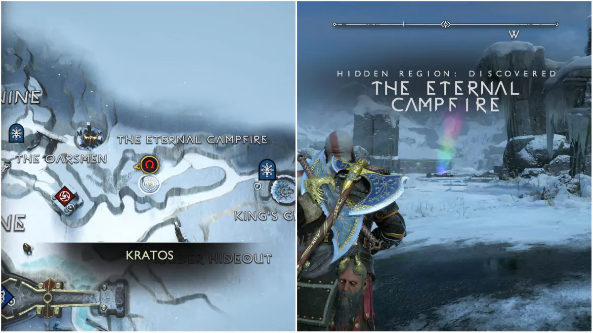 The location of the Eternal Campfire in God of War Ragnarok.