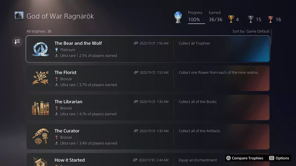 God of War Ragnarök Platinum Trophy Guide