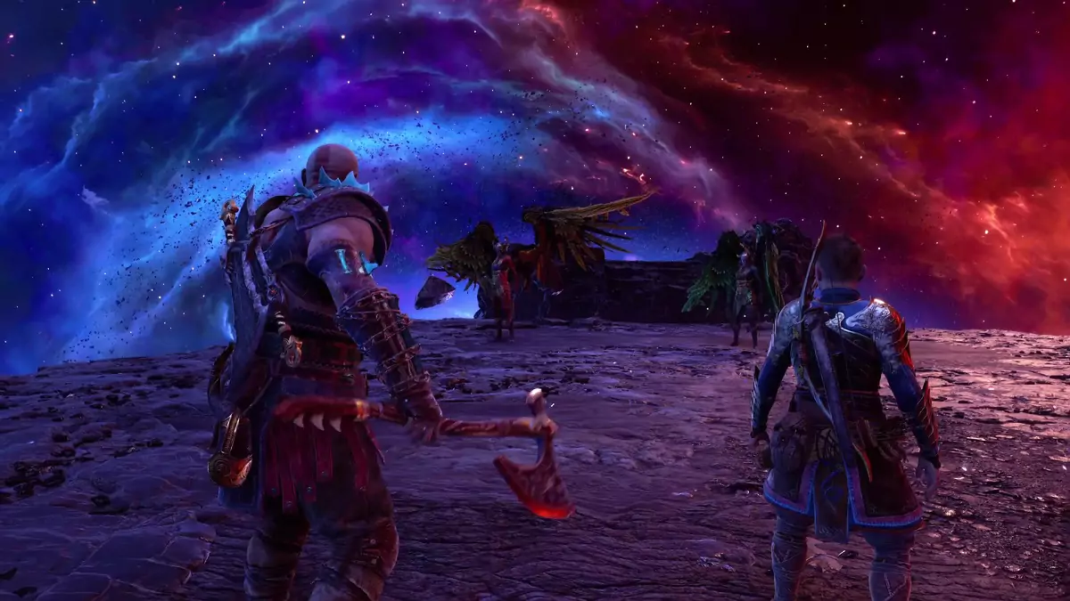 Facing Hrist and Mist in God of War Ragnarok.