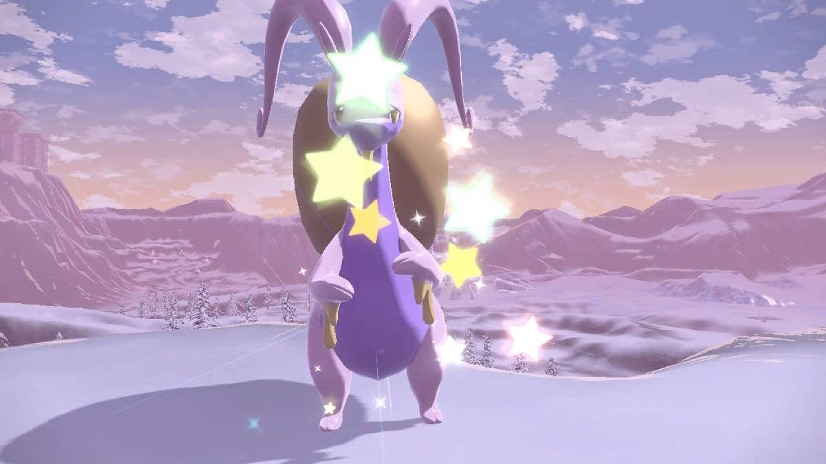 A shiny Goodra in Pokémon Scarlet & Violet.