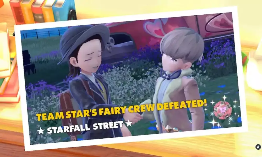 Victory pose after defeating Team Star's Fairy base.
