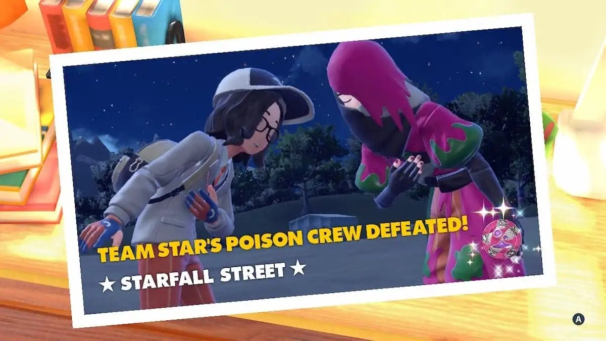 Victory pose after defeating Team Star's Poison base.