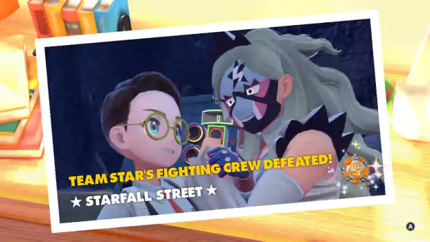 Victory pose after defeating Team Star's Fighting base.