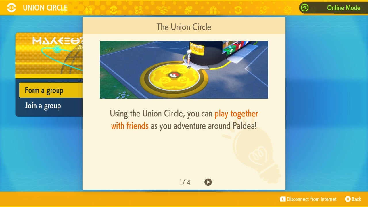 Union Circle tutorial screen.
