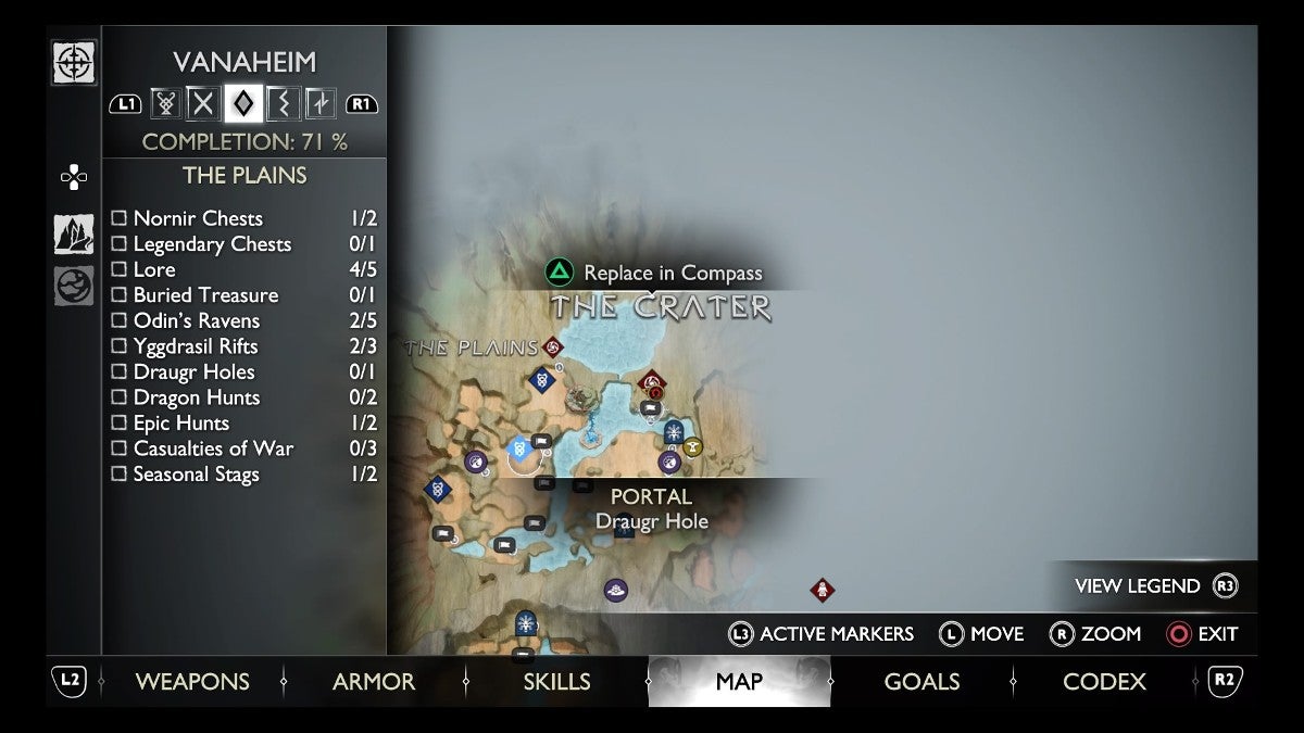 Location of the second Draugr Hole on the map in Vanaheim.