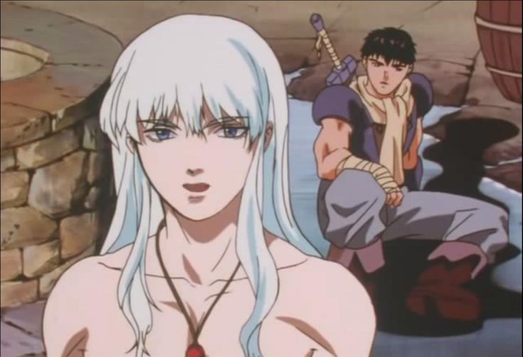 Griffith and Guts from the original Berserk anime series.