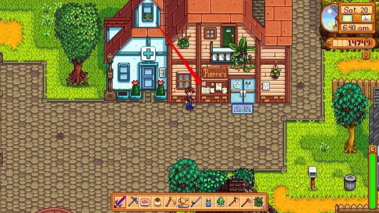 The location of the Calendar in Stardew Valley.