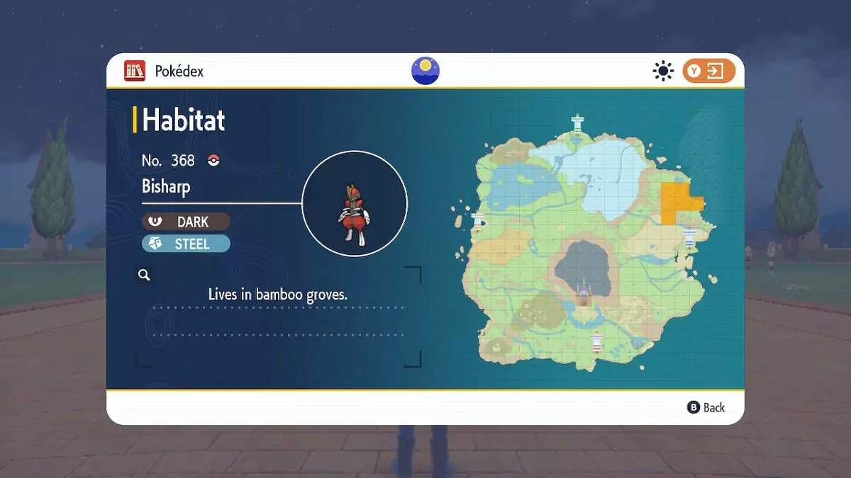 The location on the map where Bisharp can spawn.