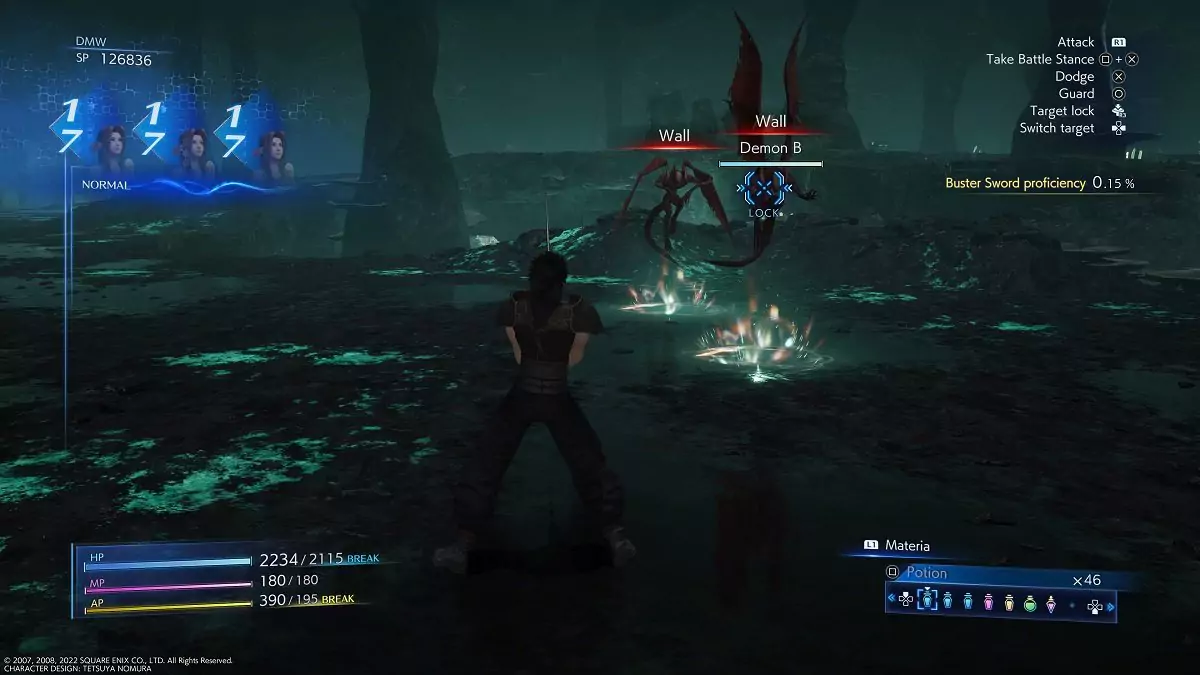 Zack fighting Demons in Crisis Core.