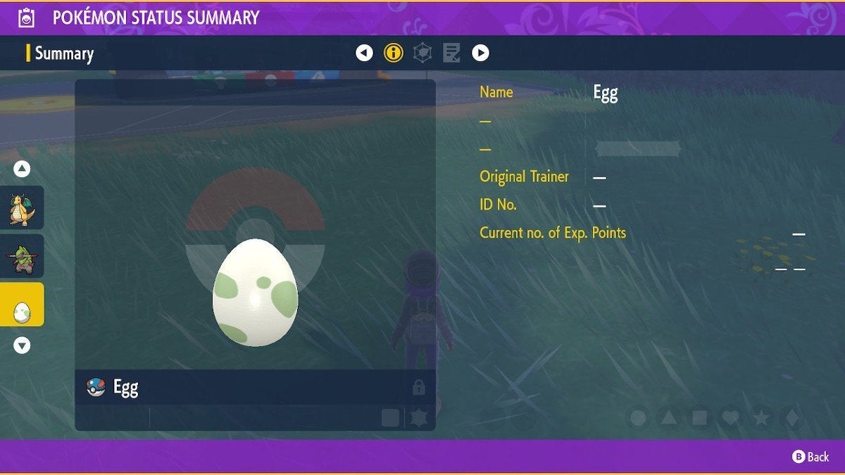 An egg in the summary menu.